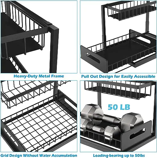 Sliding Drawer Organizer for Kitchen | Adjustable Storage Solution for Neat & Efficient Organization