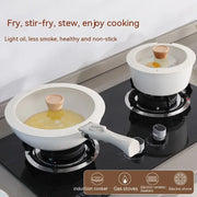 Removable Handle Non-stick Thickened White Pan