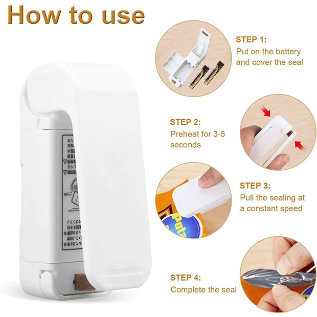 Mini Heat Bag Portable Sealer | Compact & Efficient Sealing for Freshness On-the-Go